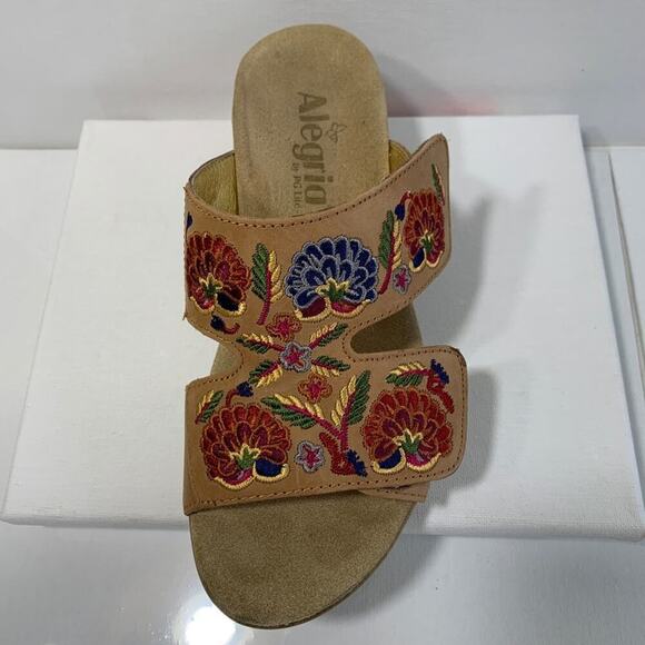 Alegria cognac Needles and Pins slide sandals NWT - Picture 2 of 3